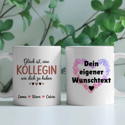 Personalisierte Tasse Arbeitskollegin Kollegin mit Wunschtext Geschenkidee Büro Abschied Freundschaft 2