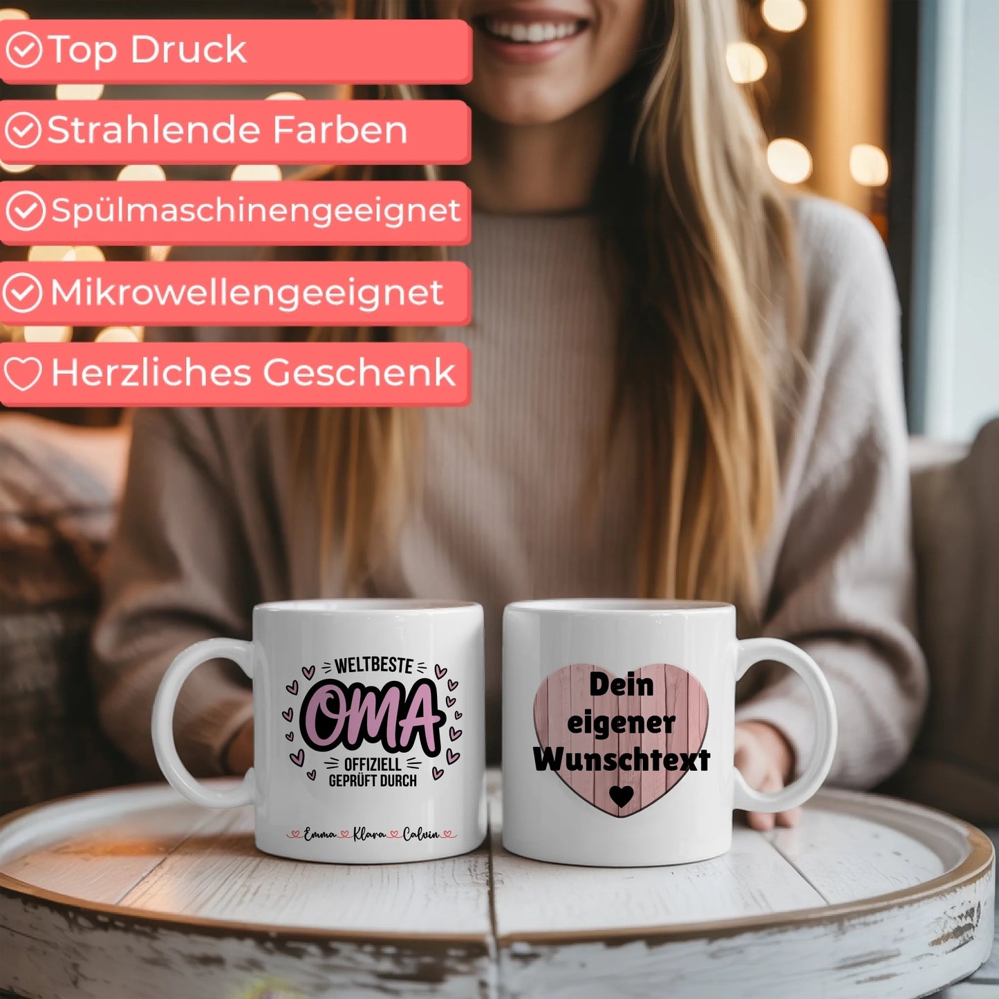 Oma Tasse Personalisiert Geschenk für Oma mit Wunschtext Individuell bedruckte Tasse 6
