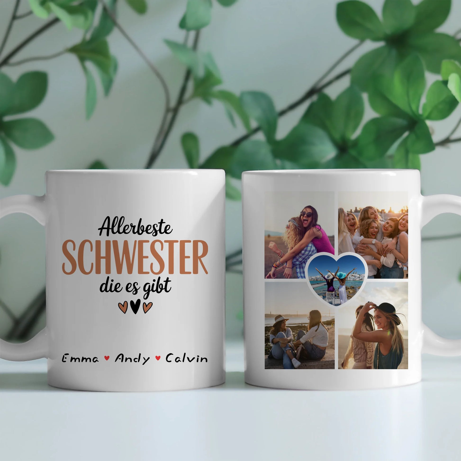 Tasse Beste Schwester Der Welt personalisiert mit Fotocollage Geschenk Schwester 2