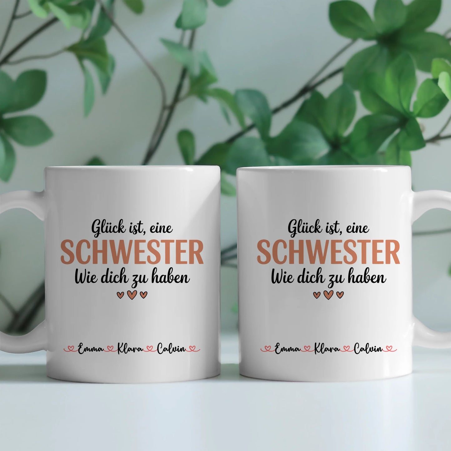 Seelenschwester Tasse personalisiert Geschenk für Schwester mit Namen und Spruch 2