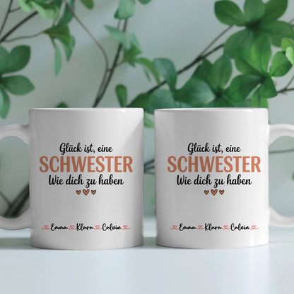 Seelenschwester Tasse personalisiert Geschenk für Schwester mit Namen und Spruch 2