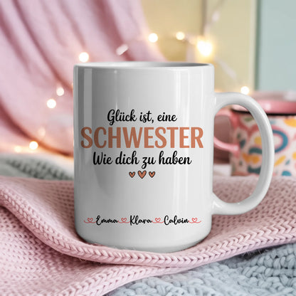 Seelenschwester Tasse personalisiert Geschenk für Schwester mit Namen und Spruch 4