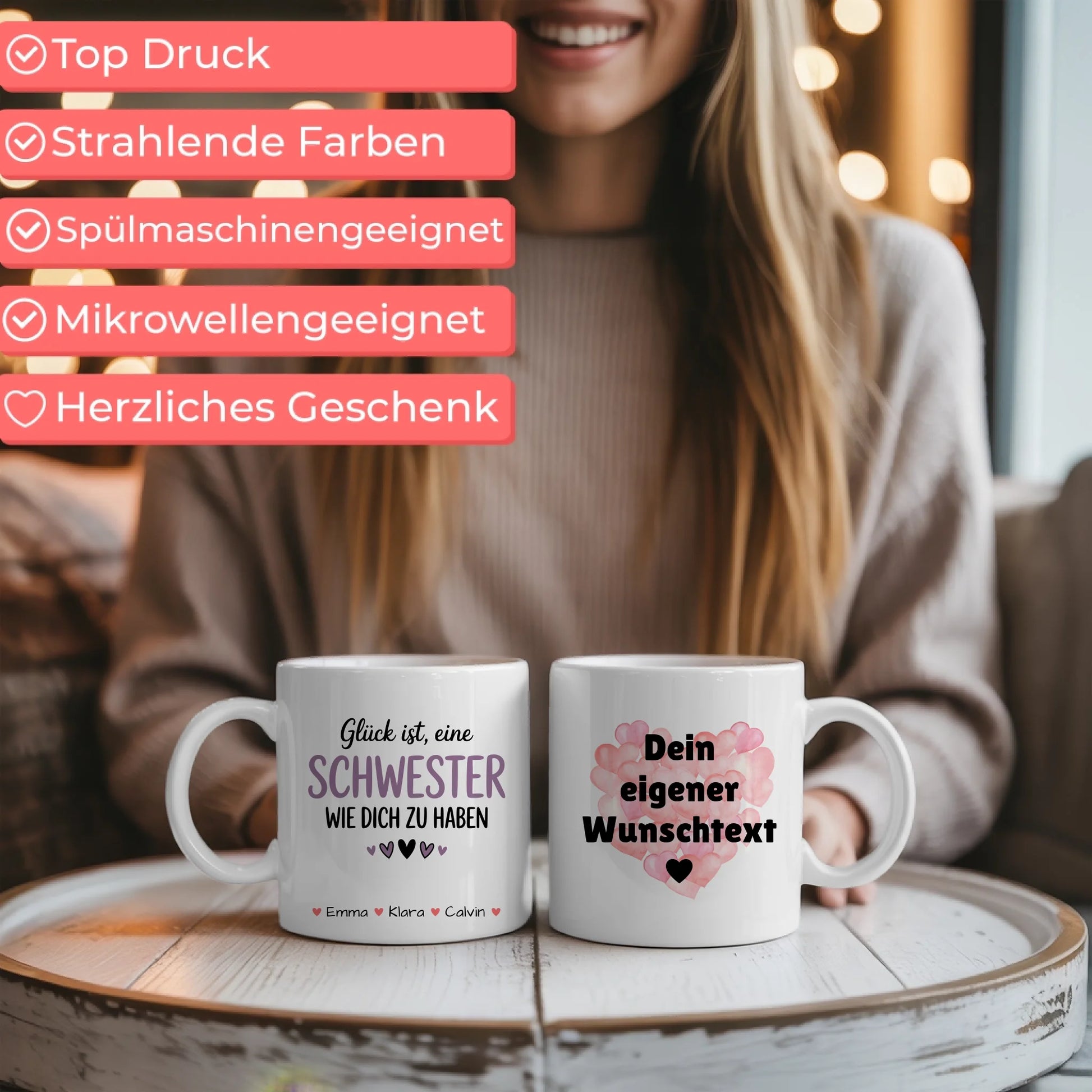 Tasse Beste Schwester Der Welt personalisiert Schwester mit Wunschtext 6