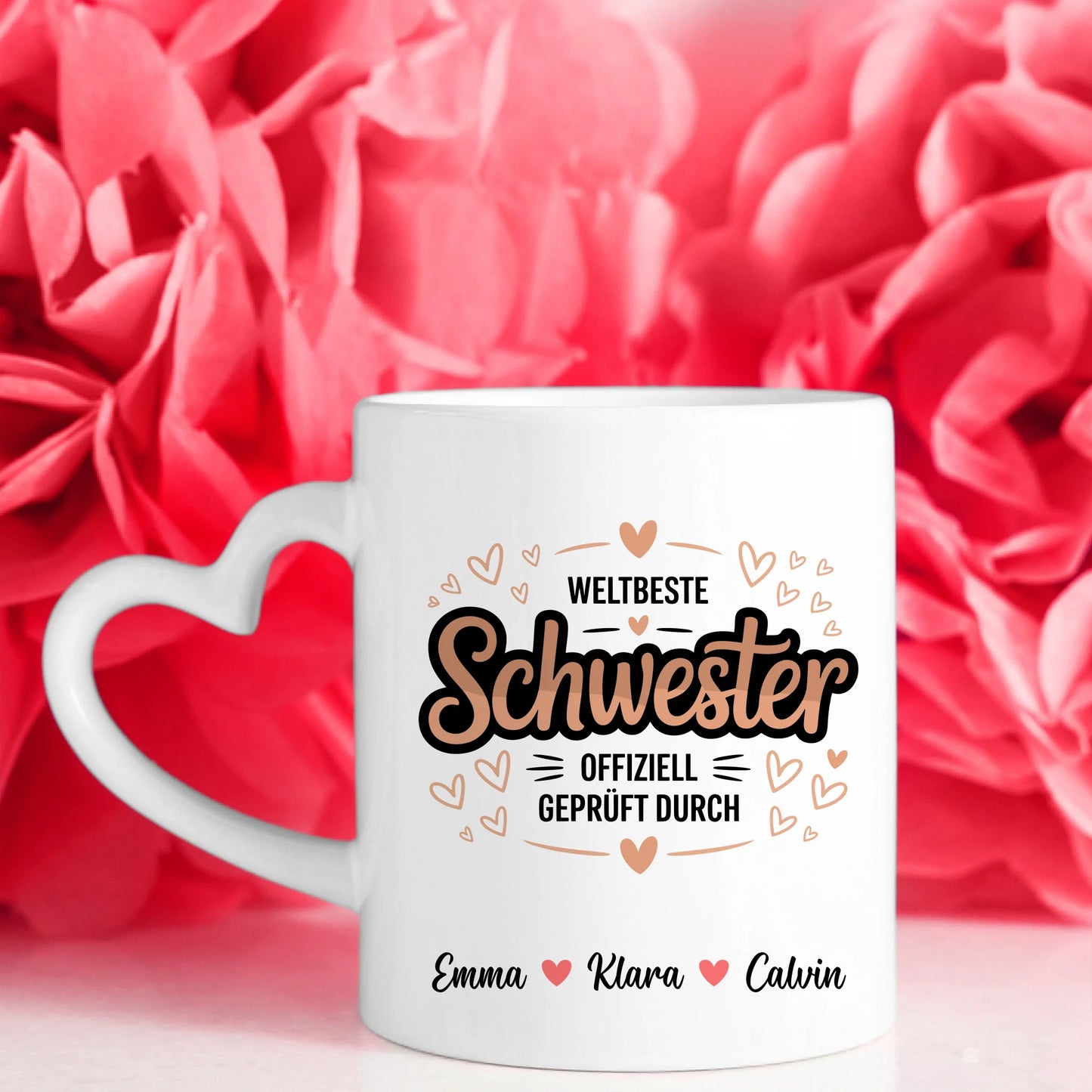 Tasse Schwesterherz personalisiert mit Fotocollage Geschenkidee für Schwester und Familie 7