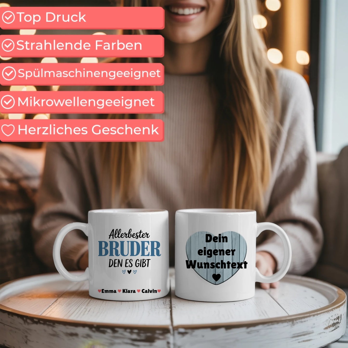 Ausgefallene Tassen Mit Namen Bruder mit Wunschtext personalisierte Geschenkidee für Männer 6