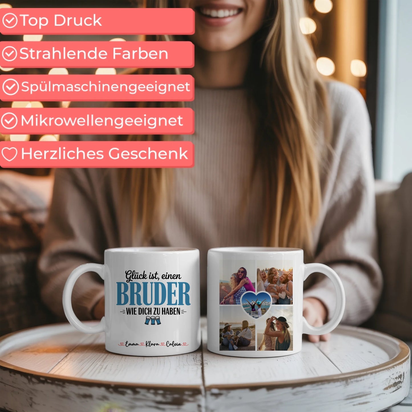 Tasse Mit Namen Und Spruch Bruder Fotocollage Personalisiertes Geschenk 6