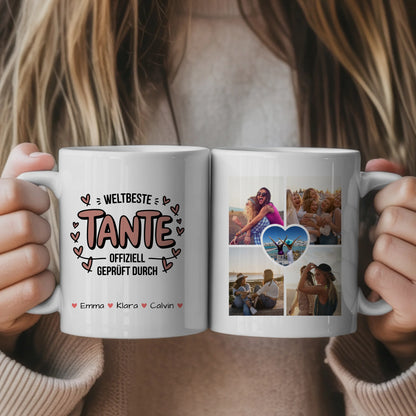 Personalisierte Tasse Mit Namen Tante Fotocollage Geschenkidee für Familie und Freunde 1
