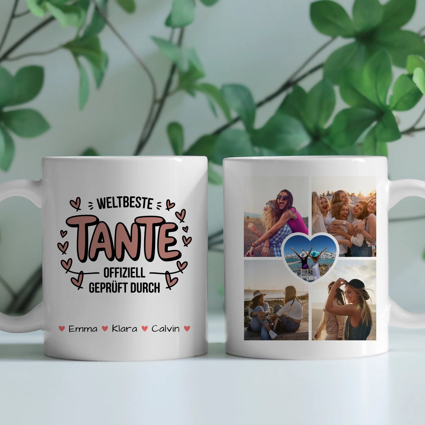 Personalisierte Tasse Mit Namen Tante Fotocollage Geschenkidee für Familie und Freunde 2