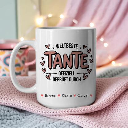 Personalisierte Tasse Mit Namen Tante Fotocollage Geschenkidee für Familie und Freunde 3