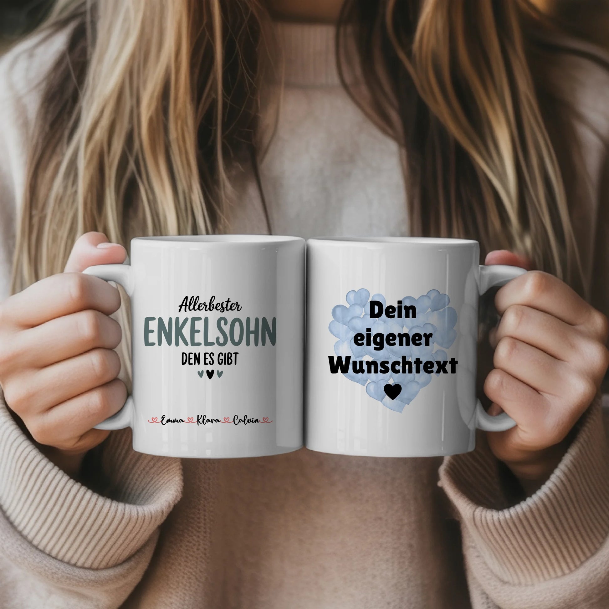 Ausgefallene Tassen Mit Namen Enkelsohn mit Wunschtext personalisierte Geschenkidee Poster Leinwand 5