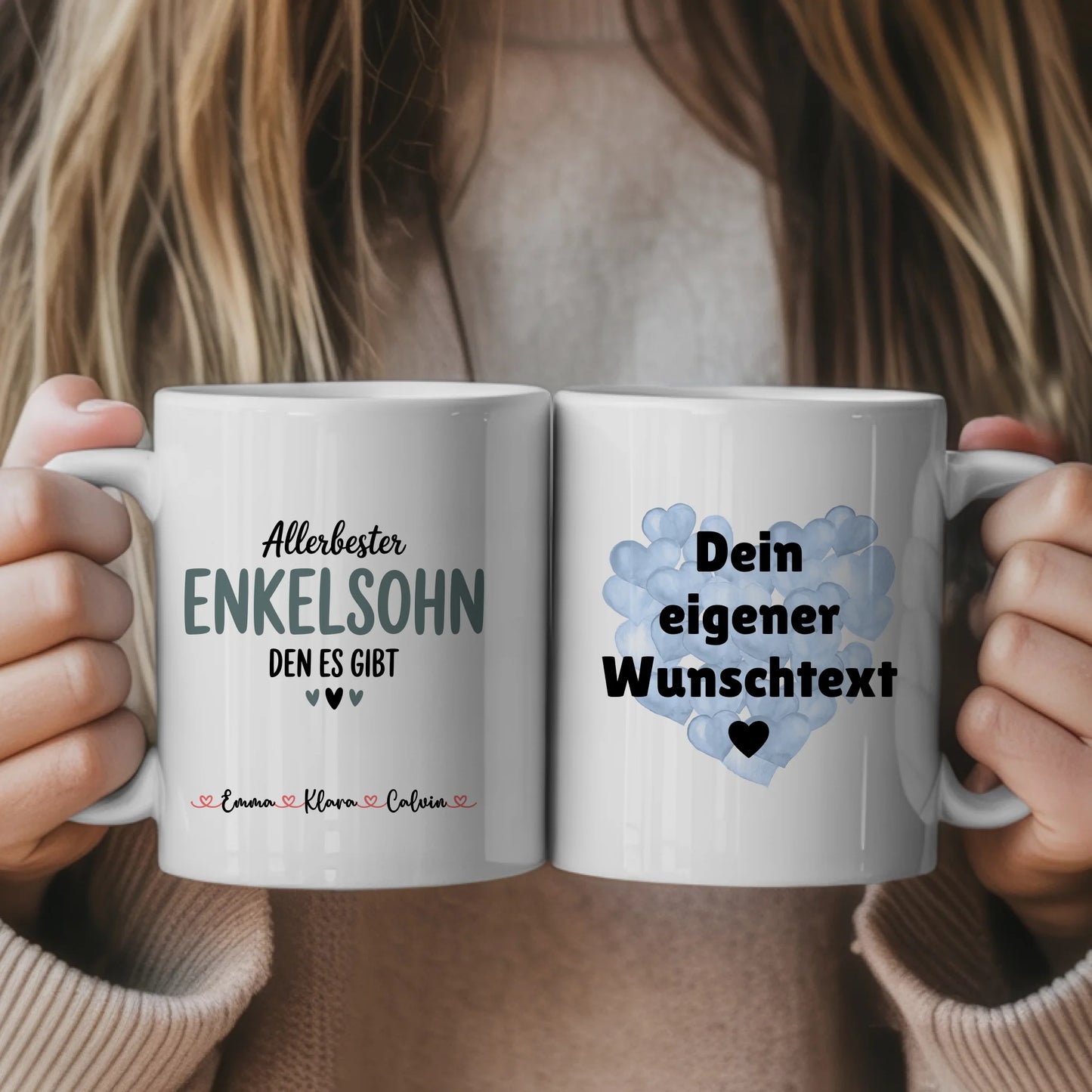 Ausgefallene Tassen Mit Namen Enkelsohn mit Wunschtext personalisierte Geschenkidee Poster Leinwand 1