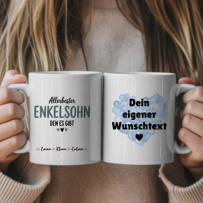 Ausgefallene Tassen Mit Namen Enkelsohn mit Wunschtext personalisierte Geschenkidee Poster Leinwand 1