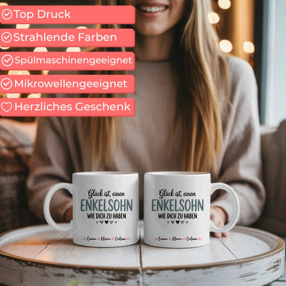 Personalisierte Tasse Mit Namen Enkelsohn Geschenkidee für Kinder Geburtstag Weihnachten 6