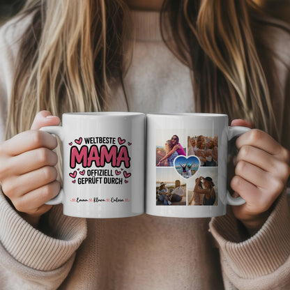 Tasse Mutter Tochter personalisiert Mama Geschenk Fotocollage mit Namen 5