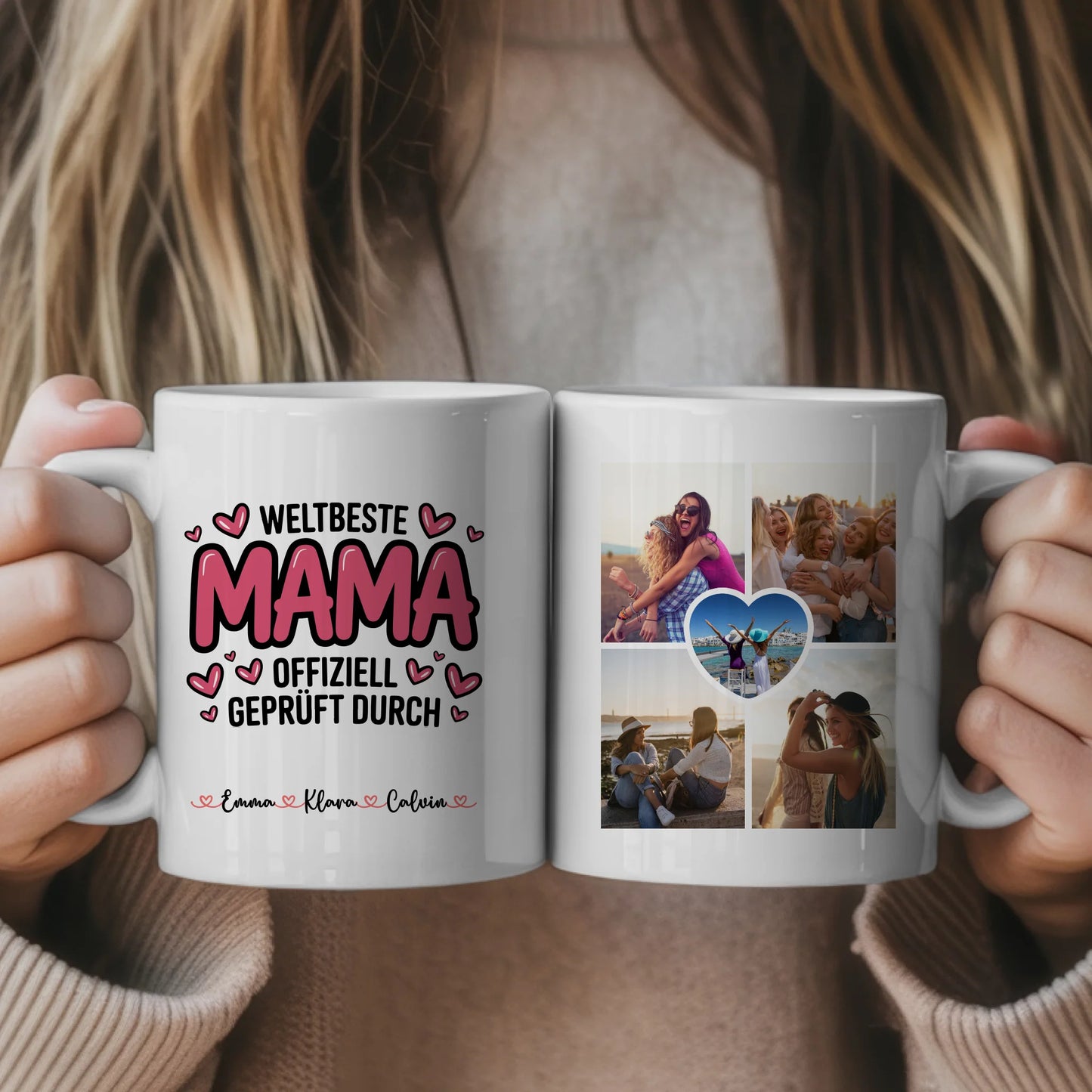 Tasse Mutter Tochter personalisiert Mama Geschenk Fotocollage mit Namen 1