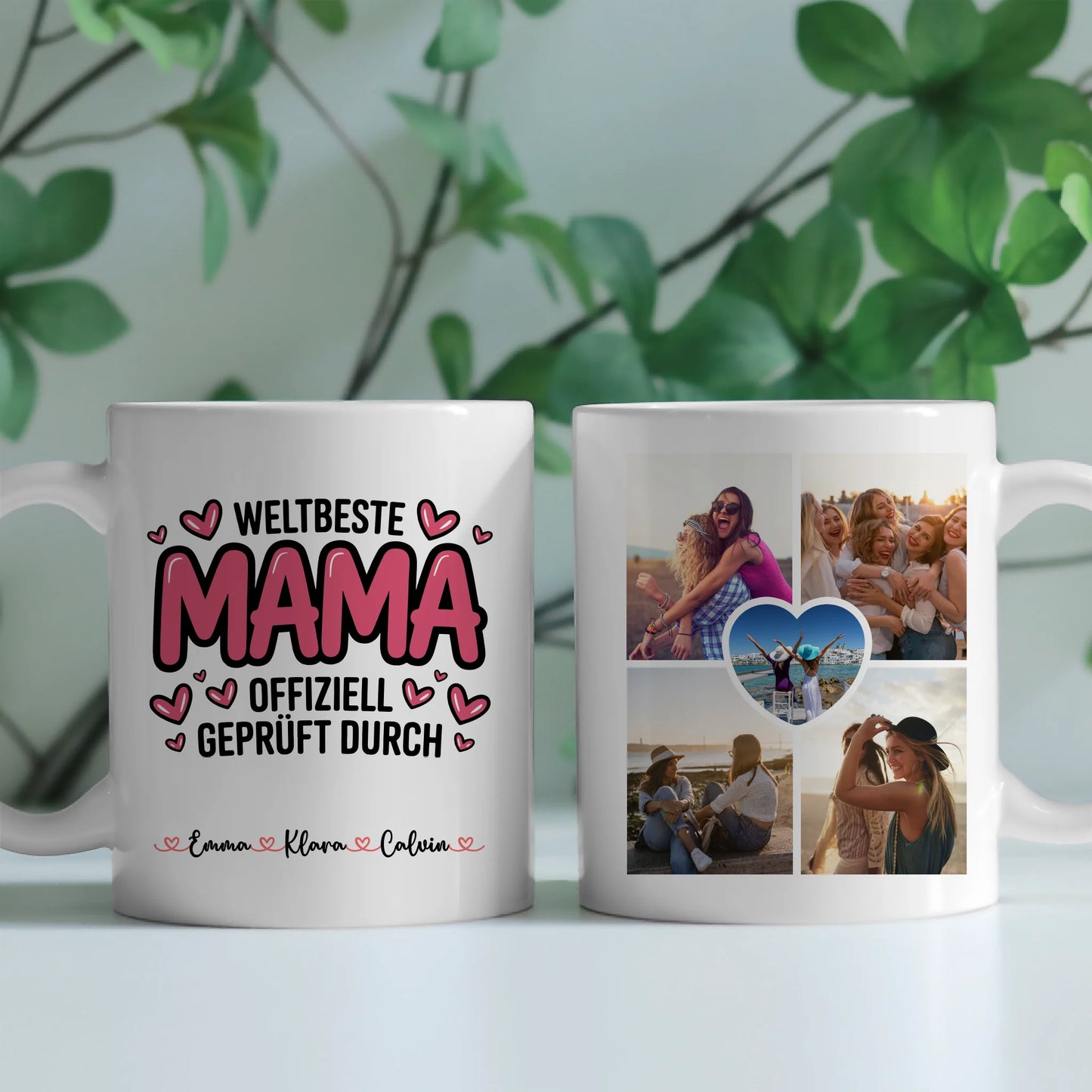Tasse Mutter Tochter personalisiert Mama Geschenk Fotocollage mit Namen 2