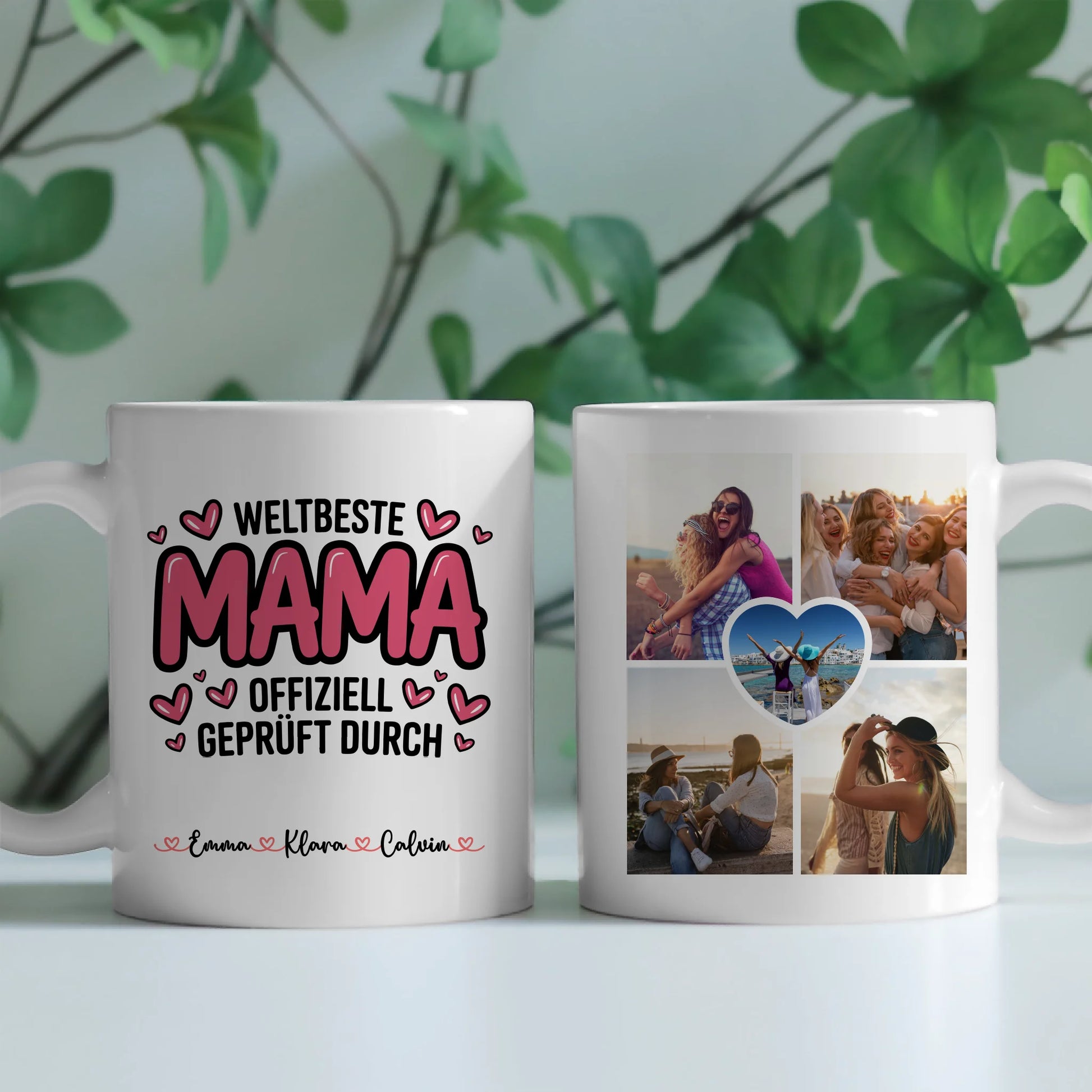 Tasse Mutter Tochter personalisiert Mama Geschenk Fotocollage mit Namen 2