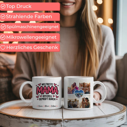 Tasse Mutter Tochter personalisiert Mama Geschenk Fotocollage mit Namen 6