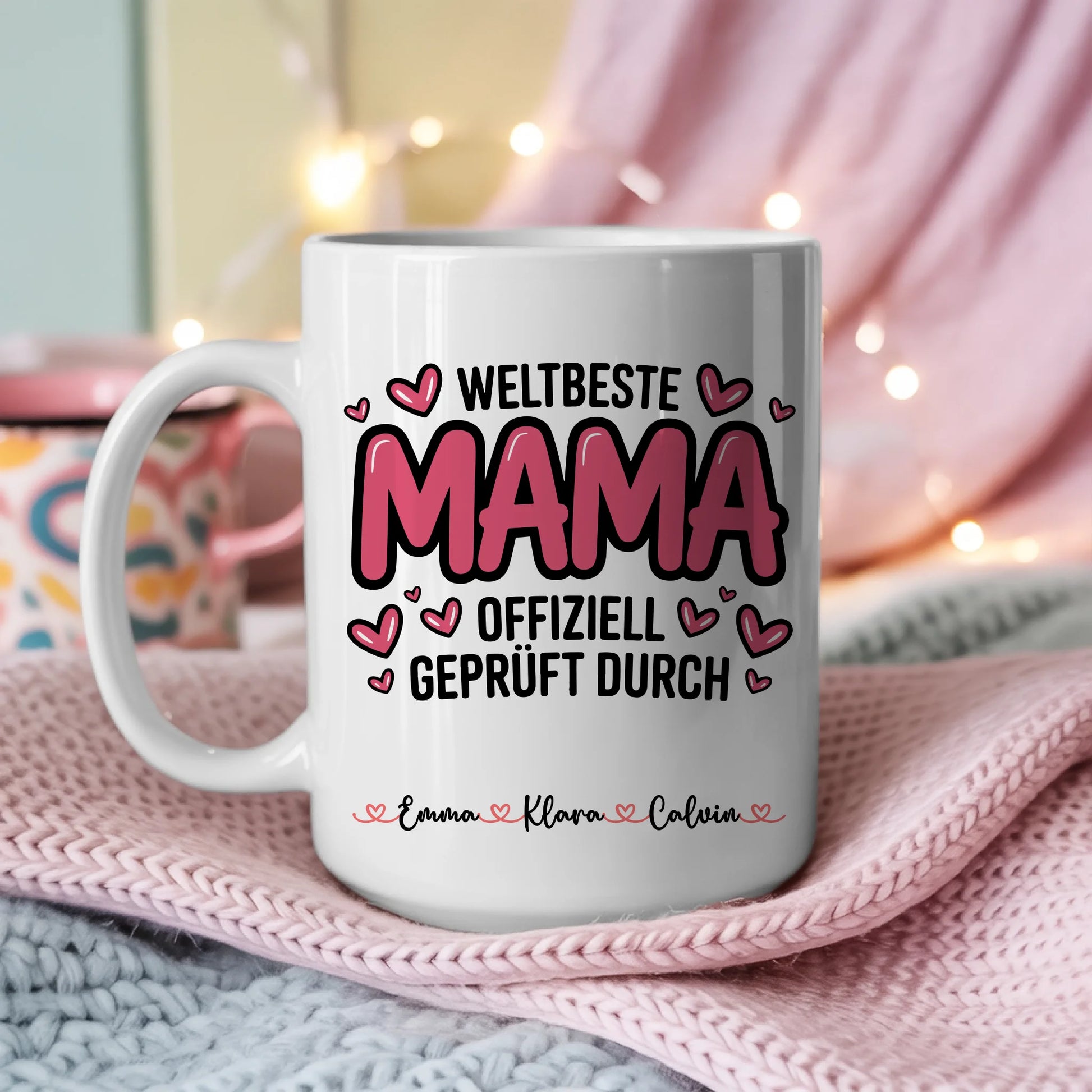Tasse Mutter Tochter personalisiert Mama Geschenk Fotocollage mit Namen 3