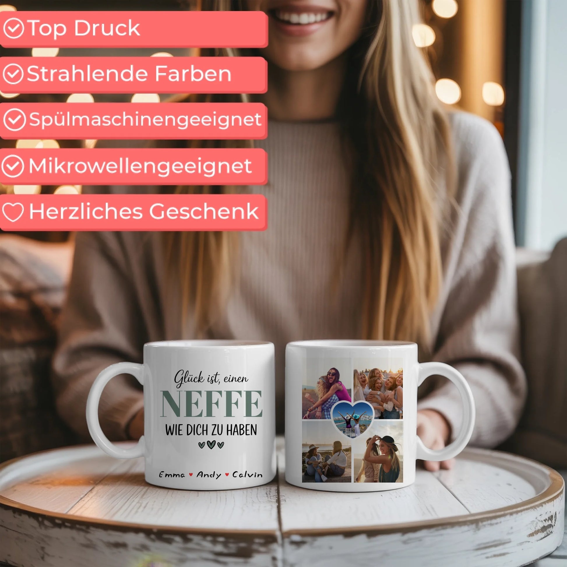 Ausgefallene Tassen Mit Namen für Neffe personalisiert mit Fotocollage Geschenkidee 6