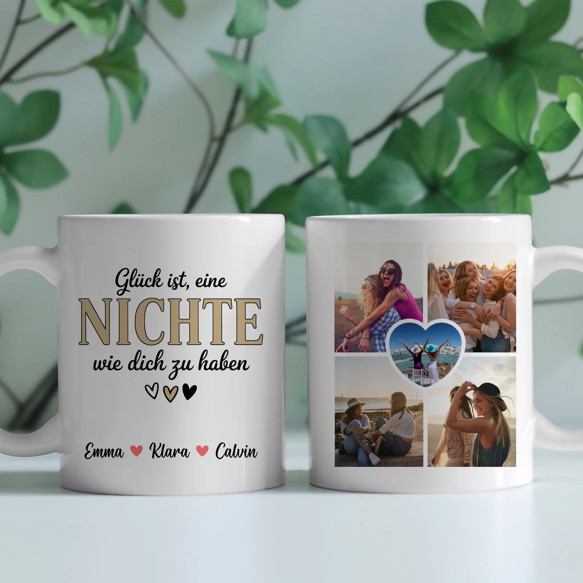 🎁 Ausgefallene Tasse mit Namen & Fotos