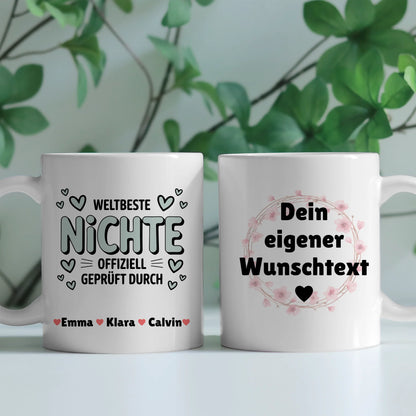 Personalisierte Tasse Mit Namen Nichte mit Wunschtext Geschenkidee für Mädchen und Familie 2