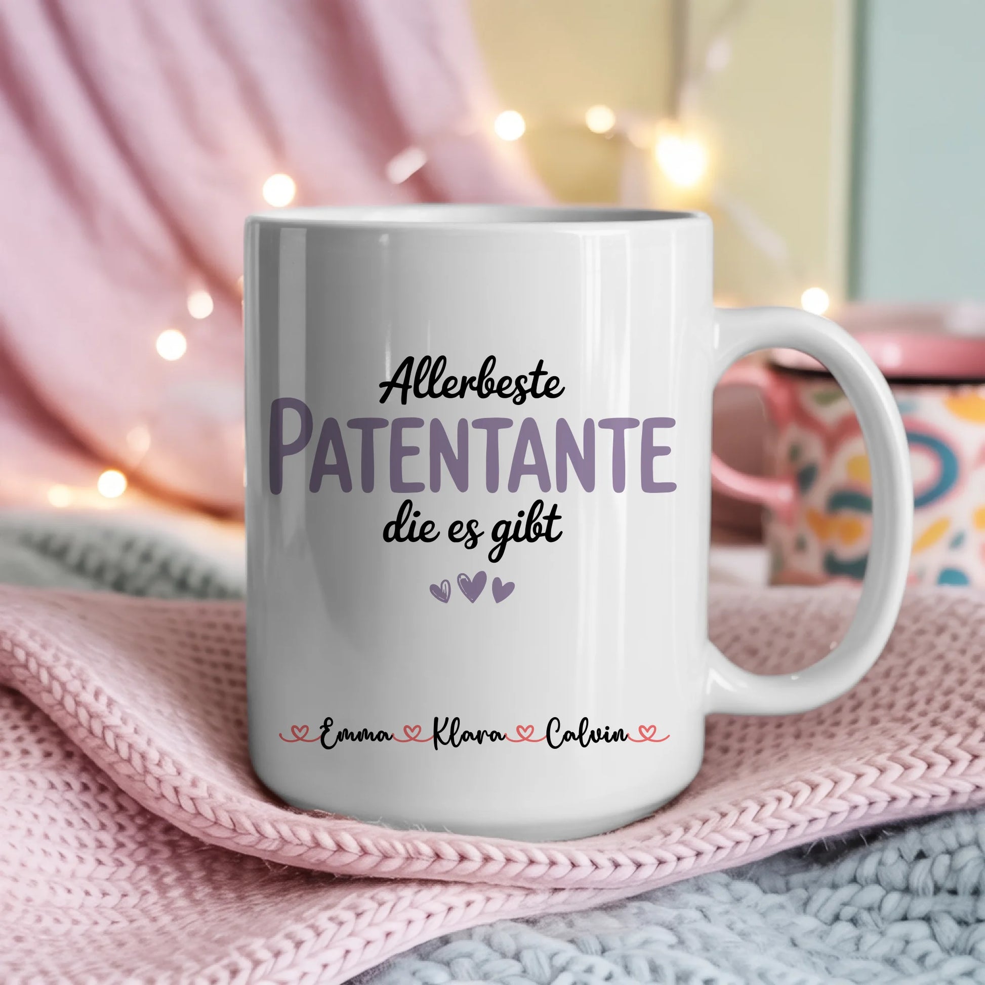 Personalisierte Tasse Mit Namen Patentante Geschenkidee für Frauen individuelle Kaffeetasse 4