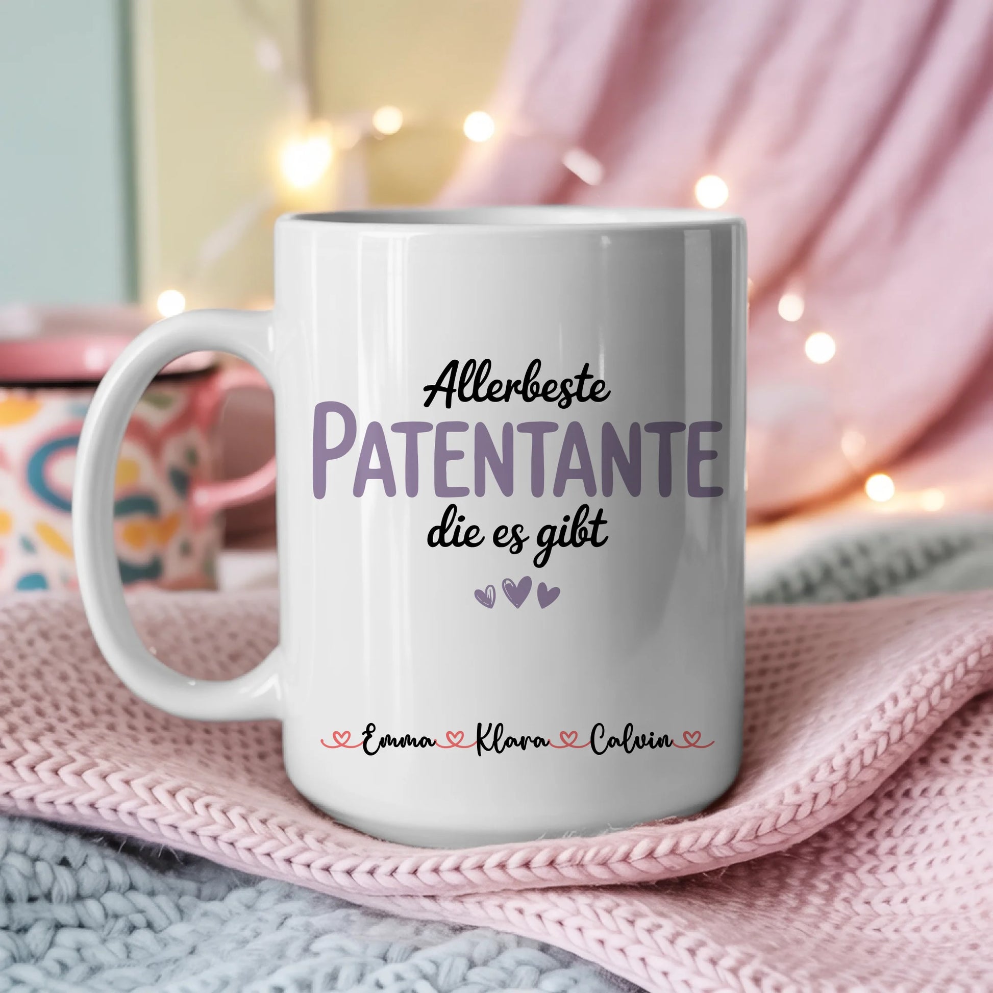 Personalisierte Tasse Mit Namen Patentante Geschenkidee für Frauen individuelle Kaffeetasse 3