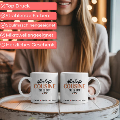 Ausgefallene Tassen Mit Namen Cousine Personalisiertes Geschenk für besondere Freundinnen 6