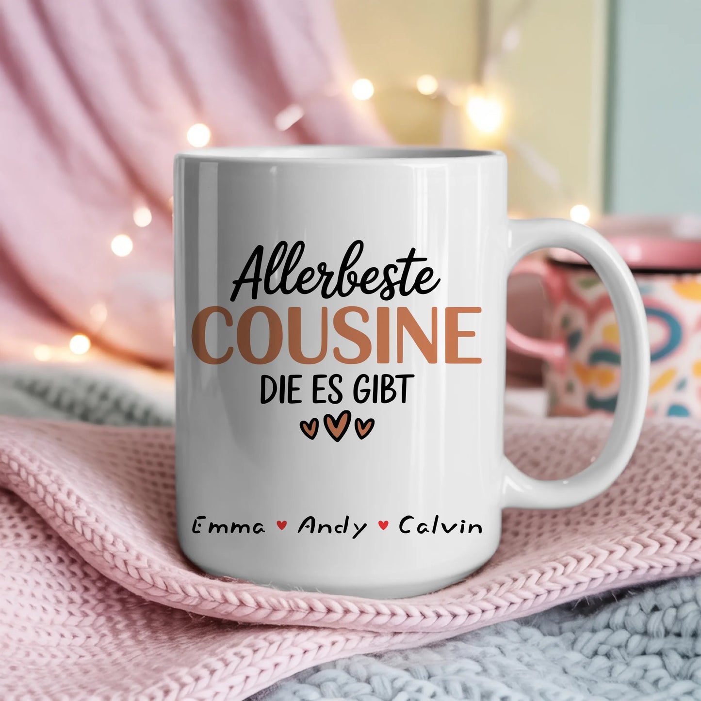 Ausgefallene Tassen Mit Namen Cousine Personalisiertes Geschenk für besondere Freundinnen 4