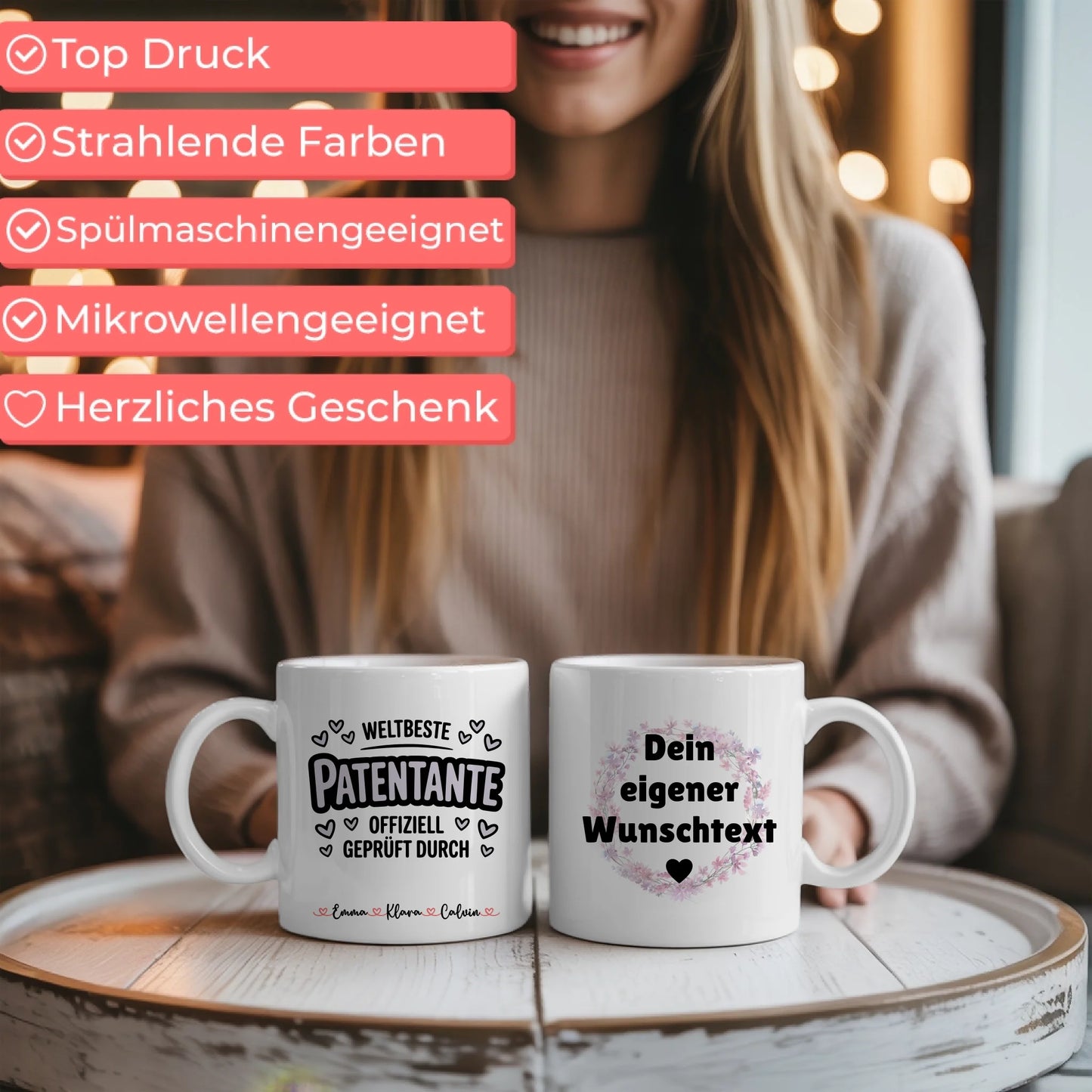 Personalisierte Tasse Mit Namen Patentante mit Wunschtext Geschenkidee 6