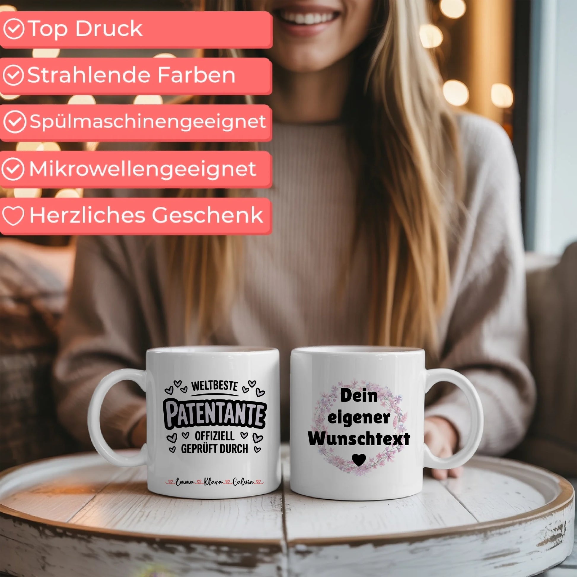 Personalisierte Tasse Mit Namen Patentante mit Wunschtext Geschenkidee 6