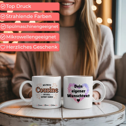 Tasse Mit Namen Und Spruch Cousine personalisiert Geschenk mit Wunschtext individuell gestalten 6