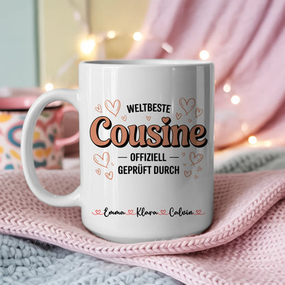 Tasse Mit Namen Und Spruch Cousine personalisiert Geschenk mit Wunschtext individuell gestalten 3