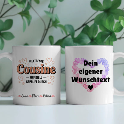 Tasse Mit Namen Und Spruch Cousine personalisiert Geschenk mit Wunschtext individuell gestalten 2