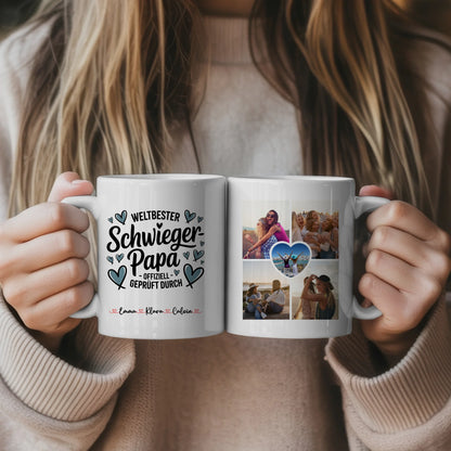 Tasse Mit Namen Und Spruch Schwiegerpapa Geschenk Fotocollage Personalisierte Tasse 5