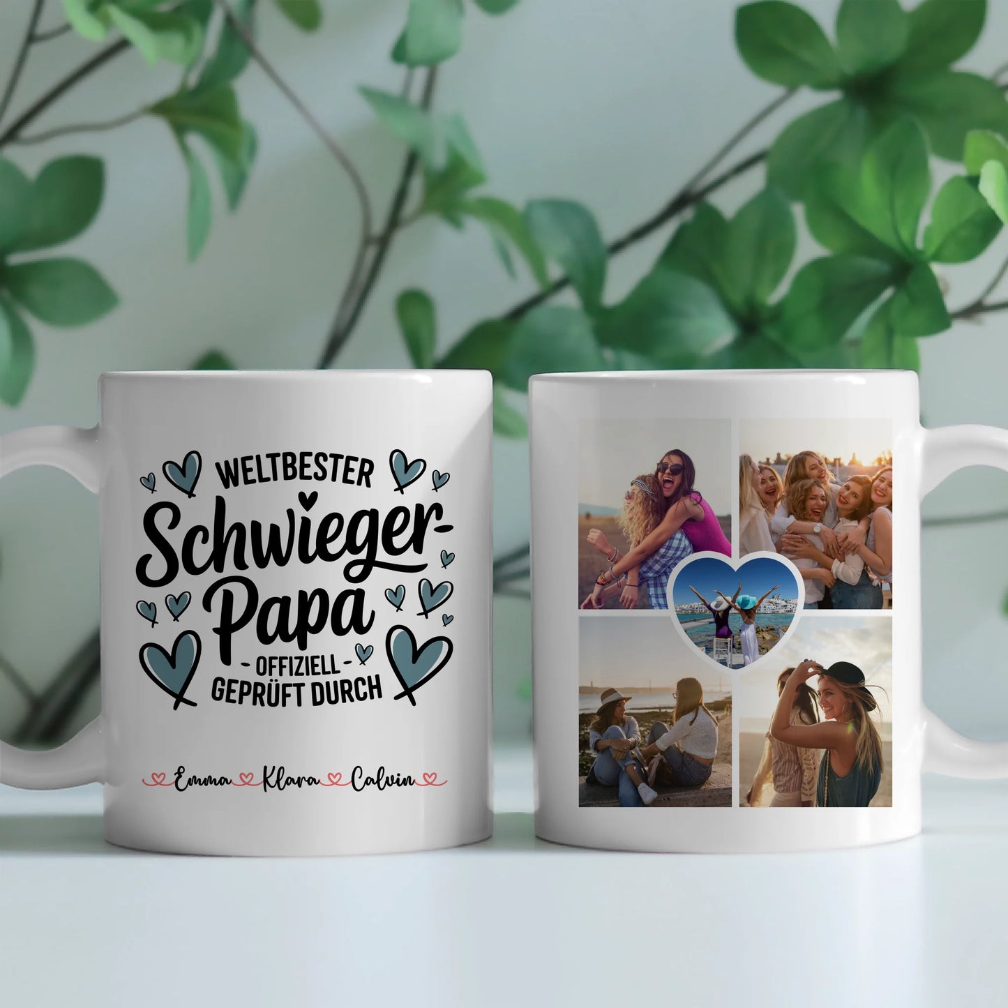 Tasse Mit Namen Und Spruch Schwiegerpapa Geschenk Fotocollage Personalisierte Tasse 2