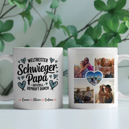Tasse Mit Namen Und Spruch Schwiegerpapa Geschenk Fotocollage Personalisierte Tasse 2
