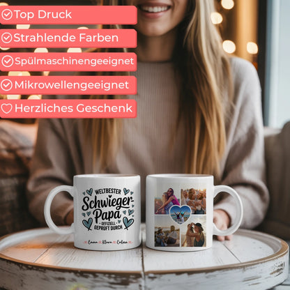 Tasse Mit Namen Und Spruch Schwiegerpapa Geschenk Fotocollage Personalisierte Tasse 6