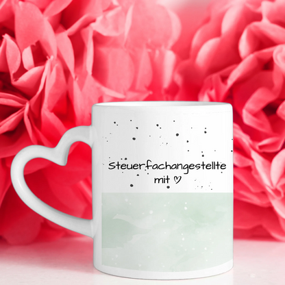 Personalisierter Kaffeebecher Steuerfachangestellte mit Herz Geschenk