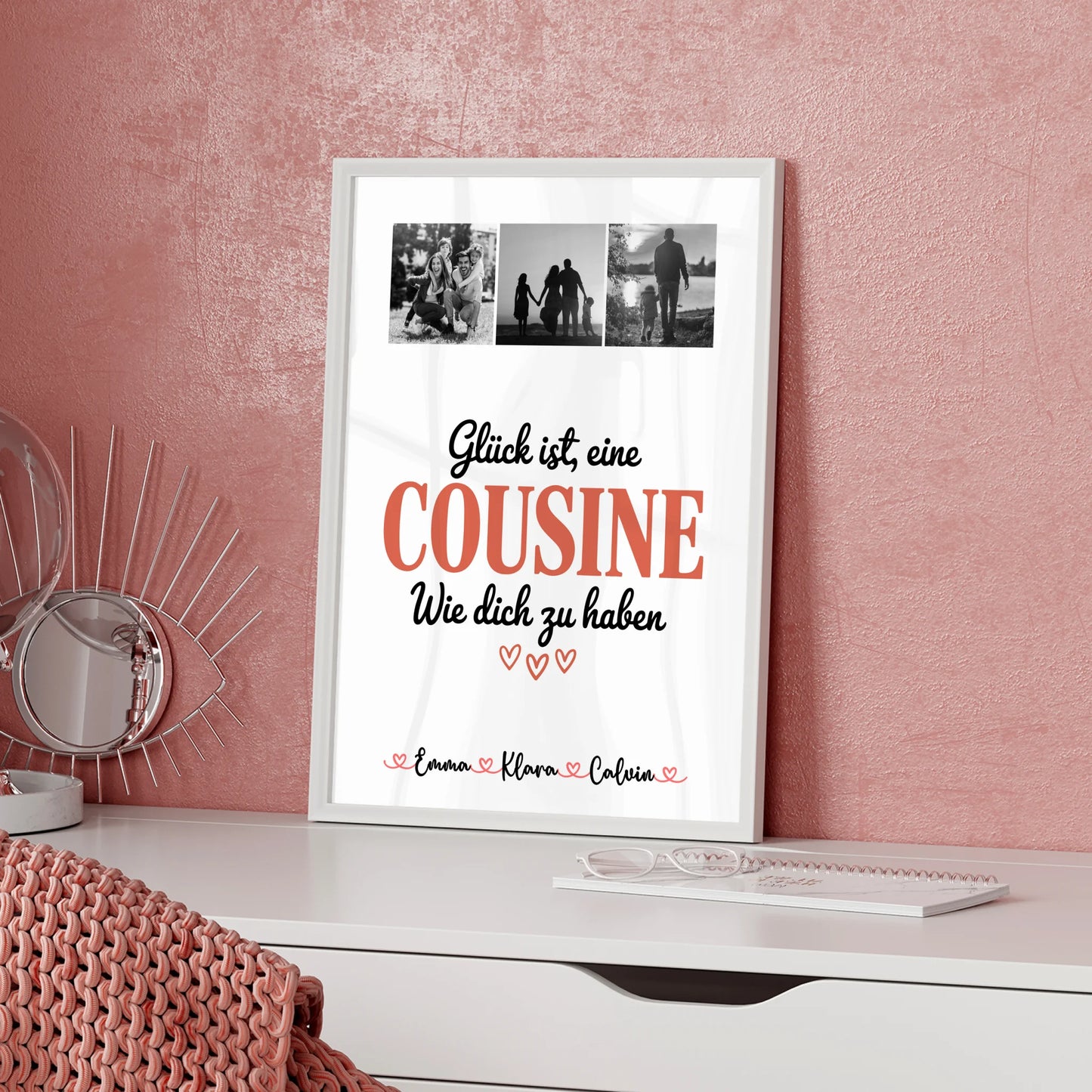Personalisierbares Poster Fotocollage für Cousine Glück Ist eine Cousine Wie Dich Zu Haben