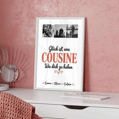 Personalisierbares Poster Fotocollage für Cousine Glück Ist eine Cousine Wie Dich Zu Haben