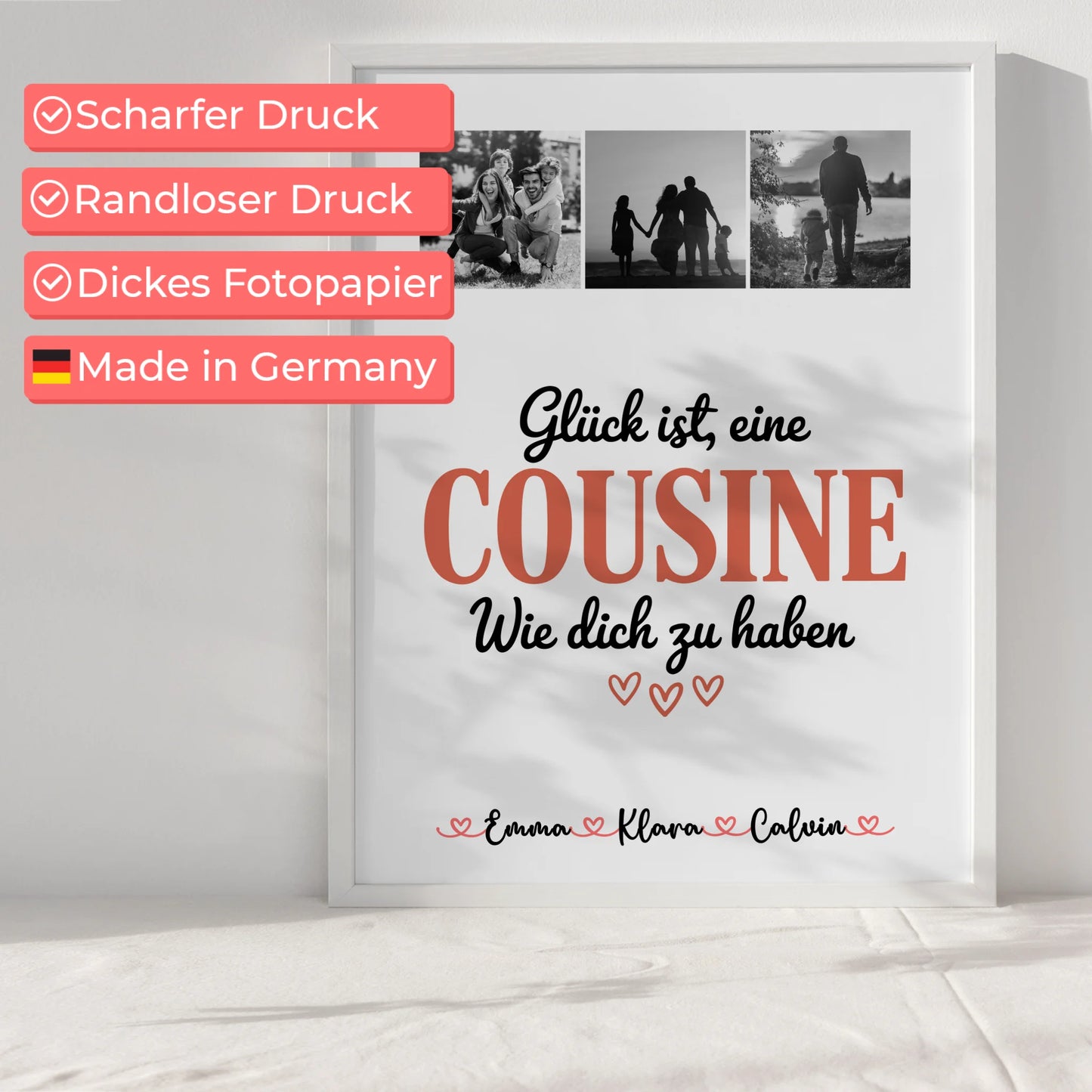 Personalisierbares Poster Fotocollage für Cousine Glück Ist eine Cousine Wie Dich Zu Haben