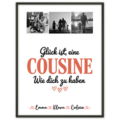 Personalisierbares Poster Fotocollage für Cousine Glück Ist eine Cousine Wie Dich Zu Haben
