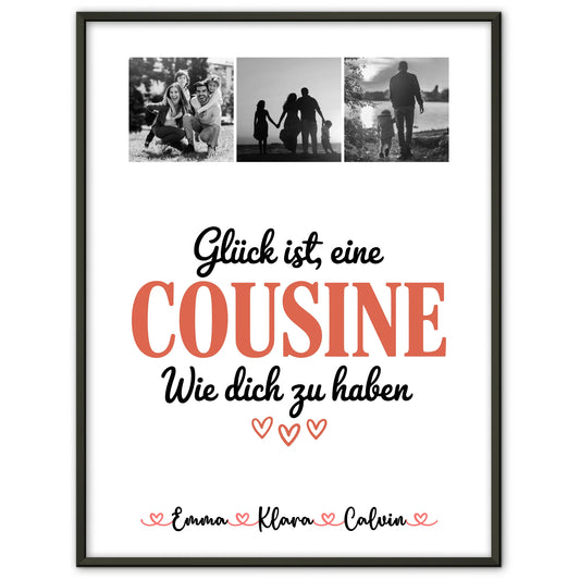 Personalisierbares Poster Fotocollage für Cousine Glück Ist eine Cousine Wie Dich Zu Haben