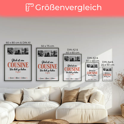 Personalisierbares Poster Fotocollage für Cousine Glück Ist eine Cousine Wie Dich Zu Haben