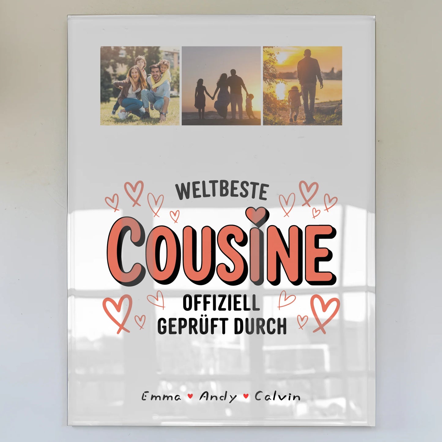Acrylglas Mit Foto Cousine Fotocollage Weltbeste Cousine Offiziell Geprüft Durch Geschenk 1
