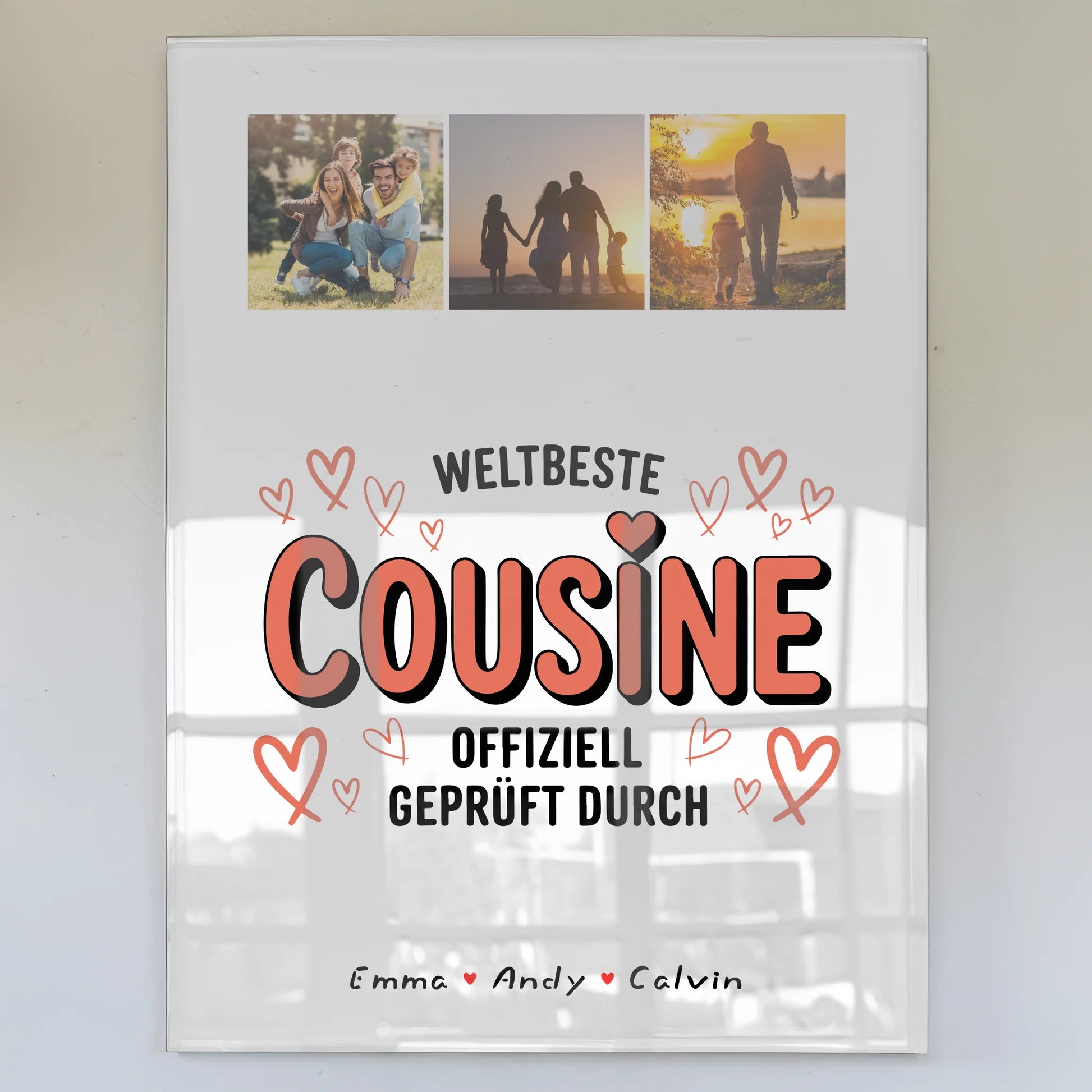 Acrylglas Mit Foto Cousine Fotocollage Weltbeste Cousine Offiziell Geprüft Durch Geschenk 1