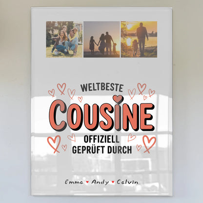 Acrylglas Mit Foto Cousine Fotocollage Weltbeste Cousine Offiziell Geprüft Durch Geschenk 1