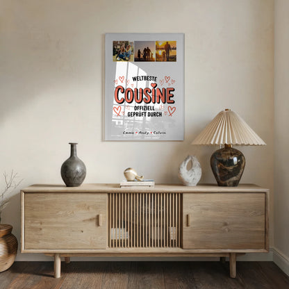 Acrylglas Mit Foto Cousine Fotocollage Weltbeste Cousine Offiziell Geprüft Durch Geschenk 5